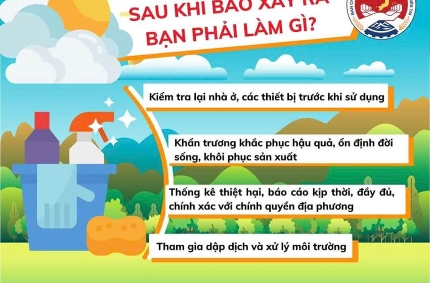  KHUYẾN CÁO VIỆC CẦN LÀM SAU BÃO.